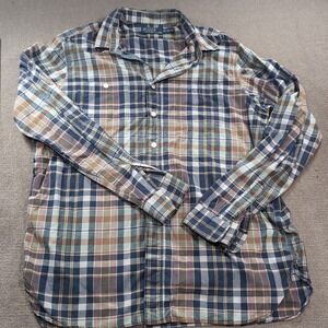 VTG Polo‎ Ralph Lauren Men's Button Shirt Plaid Extra Large Blue Label Xl